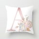 Pink Alphabet-A Print Suede Pillowcase